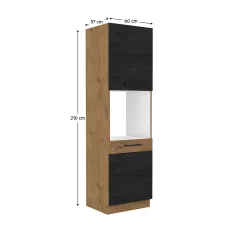   Dagas szekrény, tölgy lancelot/szürke matt, VEGA 60 DP-210 2F