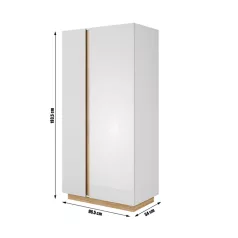 Szekrény, fehér/tölgy grandson/magasfényű fehér, CITY