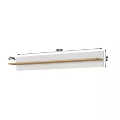 Polc, fehér/tölgy grandson/magasfényű fehér, CITY