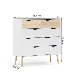 Komód, tölgy sonoma/fehér, OSLO 75456