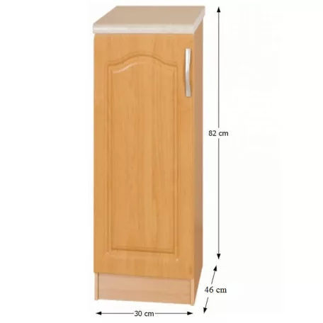 Alsó konyhaszekrény, balos, éger, LORA MDF NEW KLASIK S30