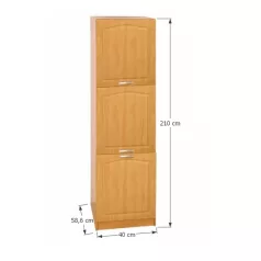   Magas konyhaszekrény, éger, balos, LORA MDF NEW KLASIK S40 / 210/57