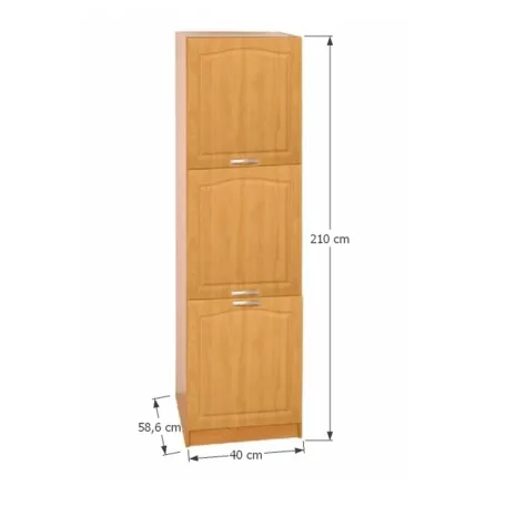 Magas konyhaszekrény, éger, balos, LORA MDF NEW KLASIK S40 / 210/57