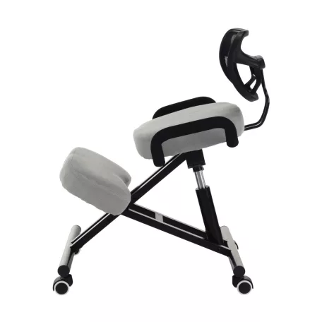 Ergonómikus térdeplőülés, szürkésbarna Taupe/fekete, RUFUS