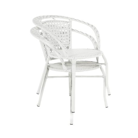 Kerti rattan szett 1+2, fehér, JENAR