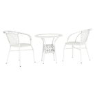 Kerti rattan szett 1+2, fehér, JENAR