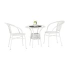 Kerti rattan szett 1+2, fehér, JENAR