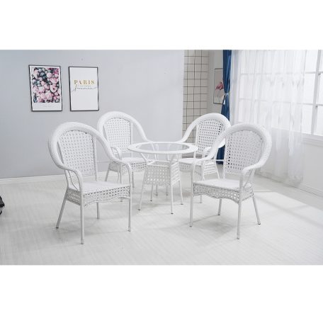 Kerti szett 1+4, fehér, KOVEN