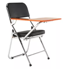 Szék írólappal, fekete/natúr, TEKER