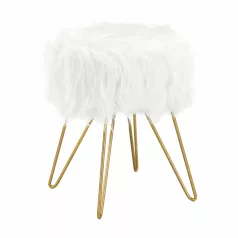 Puff, fehér/arany, JAMINA