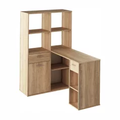 PC asztal könyvespolccal, tölgy sonoma, MINESON