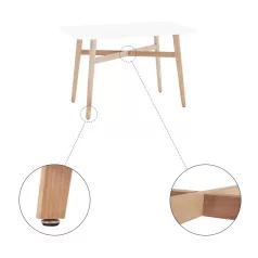   Étkezőasztal, fehér/természetes fa, 120x80 cm, CYRUS 2  NEW