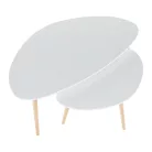 Két részes asztal szett, fehér/bükk, FOLKO NEW