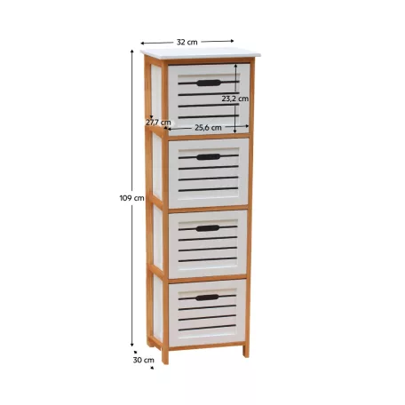 Komód, fehér/natúr, TALAS