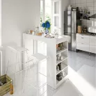 Bárpult, fehér, 117x57 cm, AUSTEN