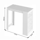 Bárpult, fehér, 117x57 cm, AUSTEN