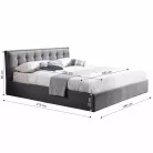 Ágy, szürke, ágyráccsal 180x200, ELSIE