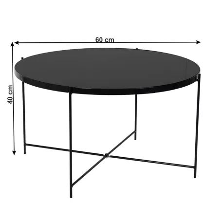 Kisasztal, üveg/fém  KURTIS