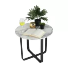 Dohányzóasztal, fehér márvány/fekete érc, SALINO