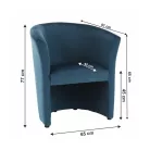Klub fotel, kék anyag, CUBA
