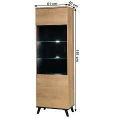 Vitrin, tölgyfa lefkas/fekete, SIRAN TYP 2