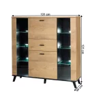 Komód, tölgyfa lefkas/fekete, SIRAN TYP 3