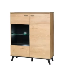 Komód, tölgyfa lefkas/fekete, SIRAN TYP 4