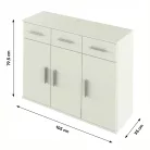 Komód, fehér, RESITA TYP 3