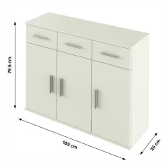 Komód, fehér, RESITA TYP 3