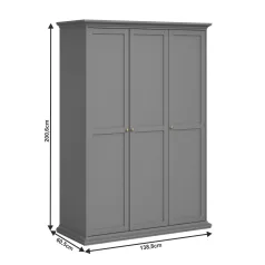 Ruhásszekrény, szürke, PARIS 75353