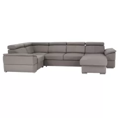   Ülőgarnitúra, szürkésbarna Taupe, jobbos kivitelezés, SEGORIA ROH U