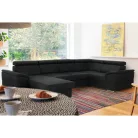 Ülőgarnitúra, sötétszürke, balos kivitel, SEGORIA ROH U