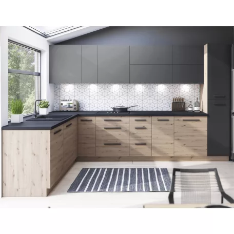 Mosogató szekrény, artisan tölgy, univerzális, LANGEN D60Z