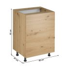 Alsó szekrény, artisan tölgy, univerzális, LANGEN D60