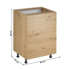Alsó szekrény, artisan tölgy, univerzális, LANGEN D60