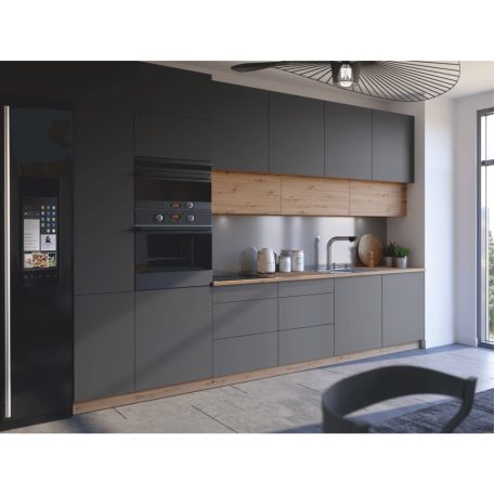 Alsó szekrény, artisan tölgy/szürke matt ,fogantyúkkal, LANGEN D60S3