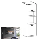 Magas sütő és mikrohullámú sütő szekrény, artisan tölgy/szürke matt, LANGEN D60PM