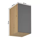 Felső szekrény, artisan tölgy/szürke matt, univerzális, LANGEN G40G