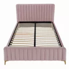 Ágy ágyráccsal, rózsaszín/króm arany matt, 160x200, KAISA