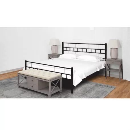 Ágy, fekete, 90x200, TAJGI