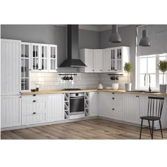   Felsőszekrény üveggel W40S, fehér/sosna andersen, bal PROVANCE