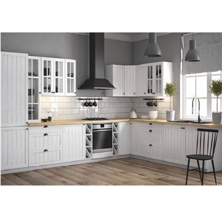 Felsőszekrény üveggel W40S, fehér/sosna andersen, bal PROVANCE