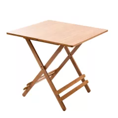 Asztal, natúr bambusz, 58x58 cm, DENICE