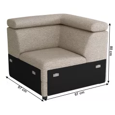 Sarok rész, szürkésbézs TAUPE, BOBY