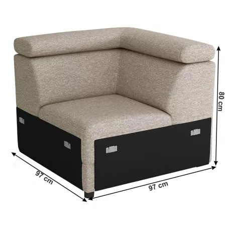 Sarok rész, szürkésbézs TAUPE, BOBY