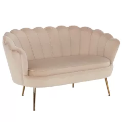   Pad Art-deco stílusban, bézs Velvet anyag/gold chróm-arany, NOBLIN