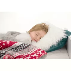   Kétoldalas bárány takaró, téli motívum, 150x200, RENIFE