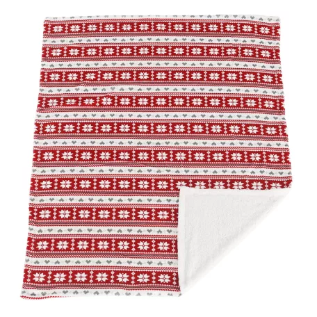 Kétoldalas bárány takaró, téli minta, 150x200, SAMANTE