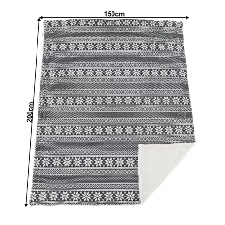 Kétoldalas bárány takaró, téli motívum, 150x200, MALENA