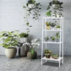 4 polcos fém polcállvány, fehér, ALDEA